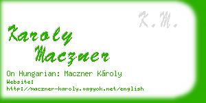 karoly maczner business card